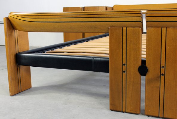 Artona Bed Frame in Walnut and Leather by Tobia & Afra Scarpa for Maxalto, 1970s-IVC-1746855