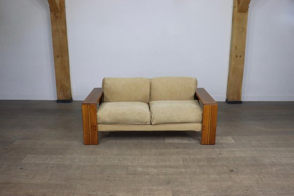 Artona Sofa in Elm and Linen by Afra & Tobia Scarpa, 1975-ZZP-1397979