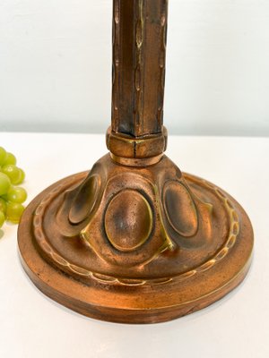 Arts and Craft Brass and Iron Table Lamp in the style of Oscar Bach, 1920s-WZZ-1785128