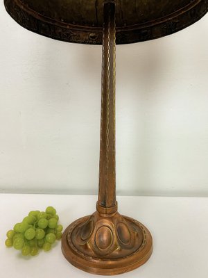 Arts and Craft Brass and Iron Table Lamp in the style of Oscar Bach, 1920s-WZZ-1785128