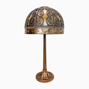 Arts and Craft Brass and Iron Table Lamp in the style of Oscar Bach, 1920s-WZZ-1785128