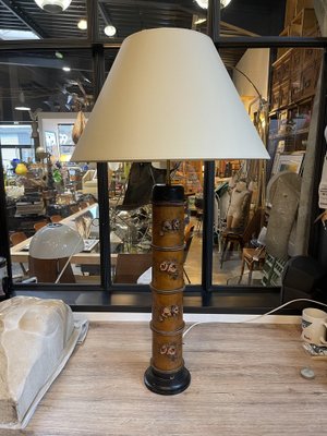 Arts and Crafts Living Room Lamp in Wallpaper Roll with Lampshade, France, 1900s-LA-1787501