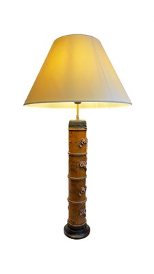 Arts and Crafts Living Room Lamp in Wallpaper Roll with Lampshade, France, 1900s-LA-1787501