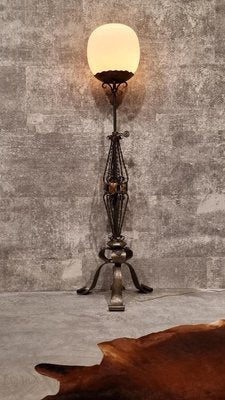 Arts and Crafts Wrought Iron Floor Lamp-NQV-1220332