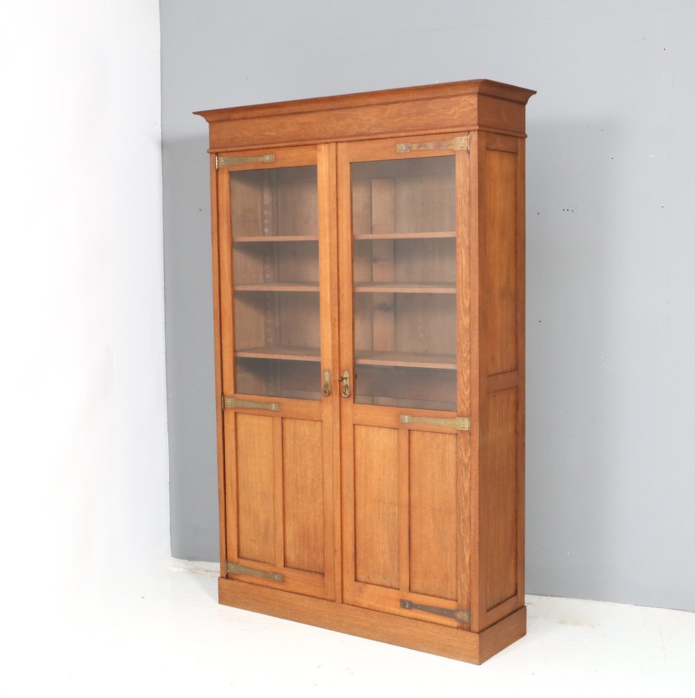 Arts & Crafts Art Nouveau Oak Bookcase, 1900s