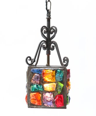 Arts & Crafts Art Nouveau Wrought Iron Lantern, 1900s