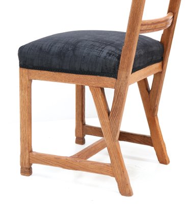 Arts & Crafts Chairs in Oak by Hendrik Petrus for the University of Leiden, Set of 12-MY-1229133