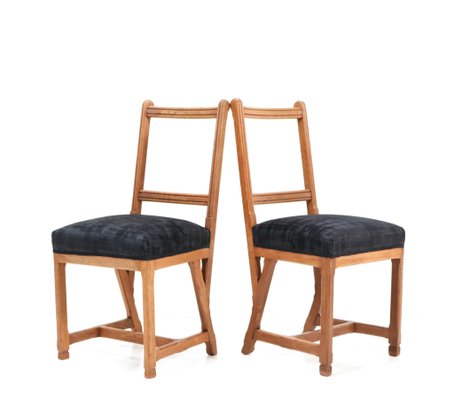 Arts & Crafts Chairs in Oak by Hendrik Petrus for the University of Leiden, Set of 12-MY-1229133