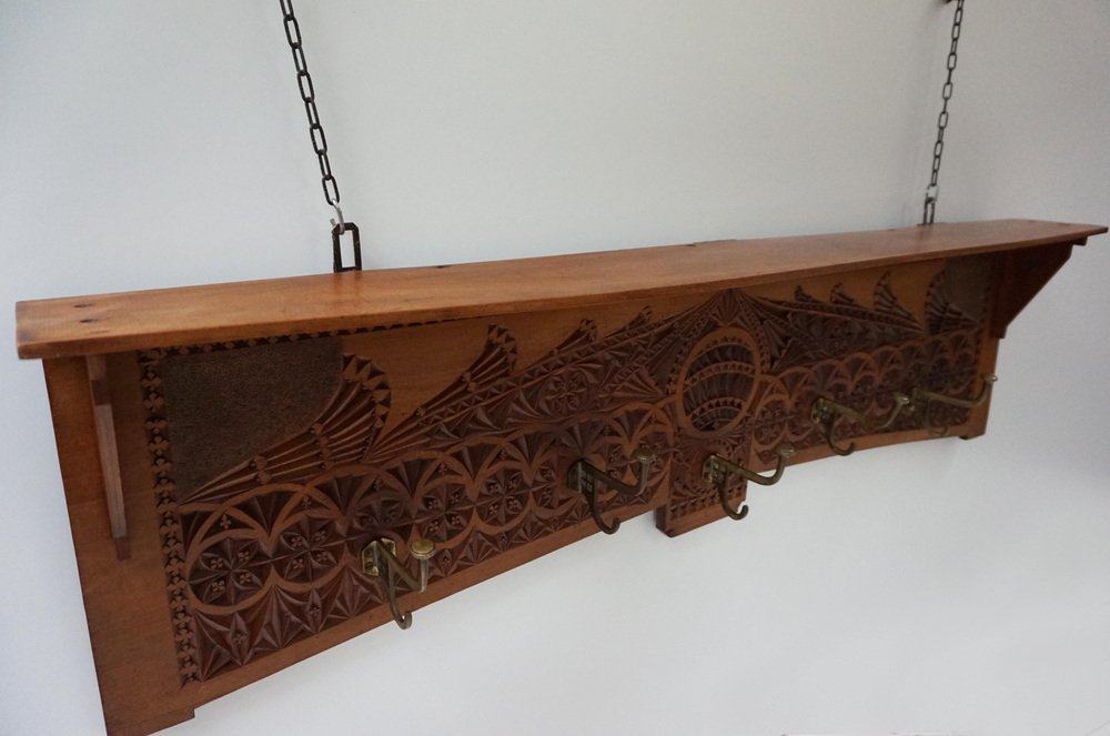 Arts & Crafts Dutch Coat Rack, 1917