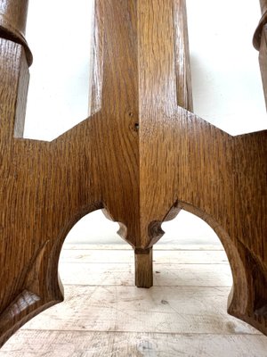 Arts & Crafts Gothic Revival Pedestal in Oak, 1920s-WZZ-1448660