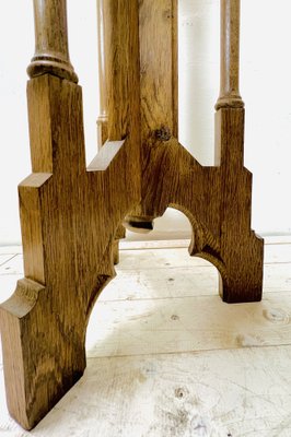 Arts & Crafts Gothic Revival Pedestal in Oak, 1920s-WZZ-1448660