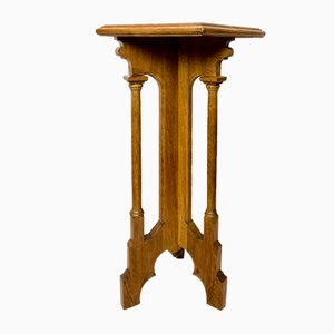 Arts & Crafts Gothic Revival Pedestal in Oak, 1920s-WZZ-1448660