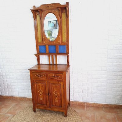 Arts & Crafts Hall Stand in Teak-FRB-1739744