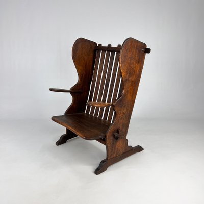 Arts & Crafts Handmade Wooden Sculptural Lounge Chair, 1900s-RMX-1796266