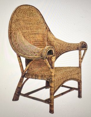 Arts & Crafts Wicker & Rattan Armchair from Dryad and Co, UK, 1920s-WZZ-1759480