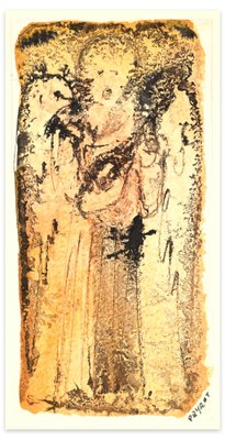 Arturo Peyrot, Angel Singing, China Ink and Watercolor, 1979-ZCI-2029211