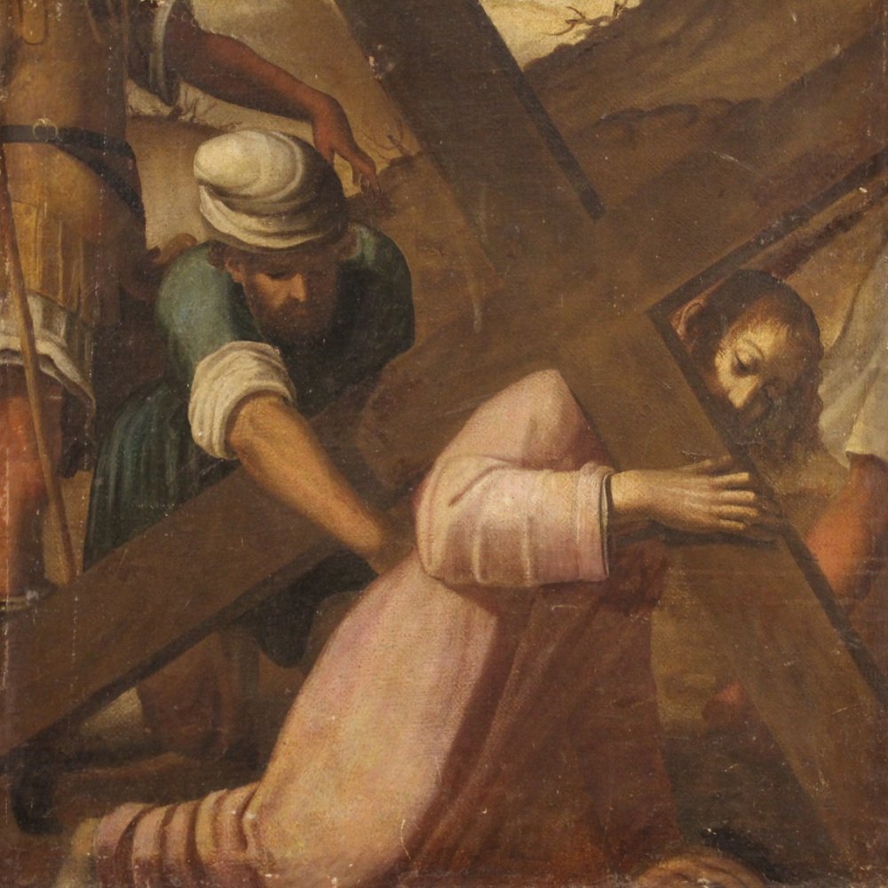 Ascent to Calvary, 17th-Century, Oil on Canvas, Framed