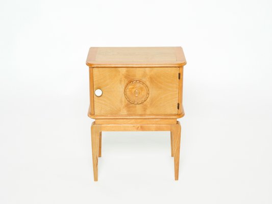 Ash Bedside Carved Table, 1940s-YJA-906467