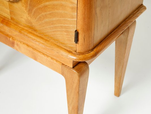 Ash Bedside Carved Table, 1940s-YJA-906467