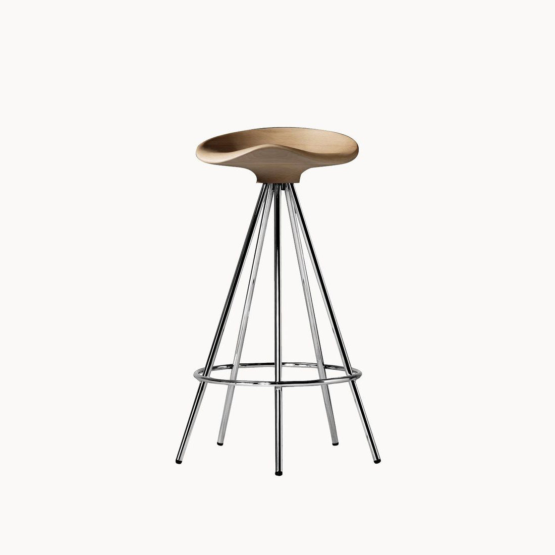 Counter Stool With Footrest Jamaica by Bd Barcelona Design #CHROMED STEEL / Beech seat
