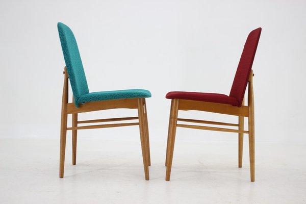 Ash Dining Chairs, Czechoslovakia, 1960s, Set of 6-TZ-1448499