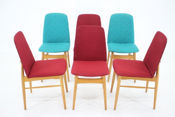 Ash Dining Chairs, Czechoslovakia, 1960s, Set of 6-TZ-1448499