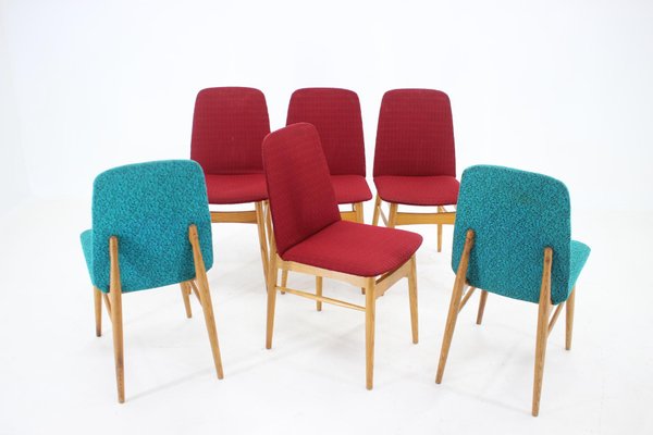 Ash Dining Chairs, Czechoslovakia, 1960s, Set of 6-TZ-1448499