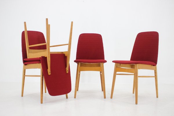 Ash Dining Chairs, Czechoslovakia, 1960s, Set of 6-TZ-1448499