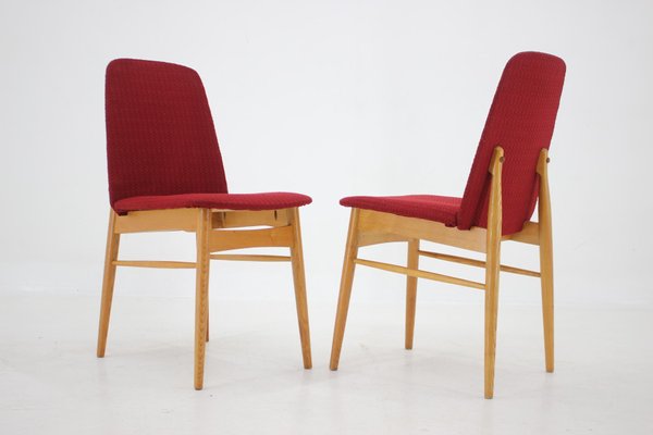 Ash Dining Chairs, Czechoslovakia, 1960s, Set of 6-TZ-1448499