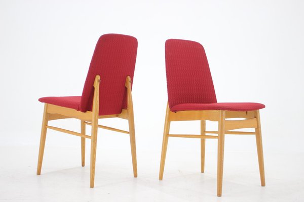 Ash Dining Chairs, Czechoslovakia, 1960s, Set of 6-TZ-1448499