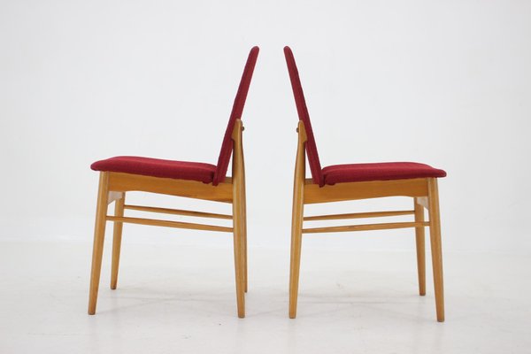 Ash Dining Chairs, Czechoslovakia, 1960s, Set of 6-TZ-1448499