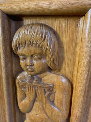 Ash Sideboard with Carved Panels, 1930s-IJR-853510