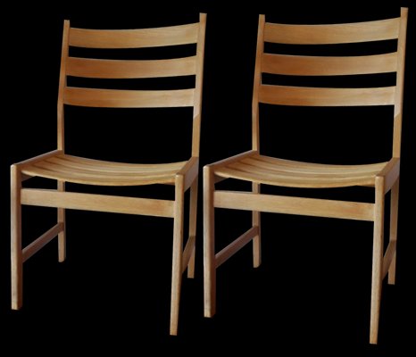 Ash Wide-Seat Dining Chairs by Kurt Østervig for Kp Møbler, 1950s, Set of 2-ED-1811125