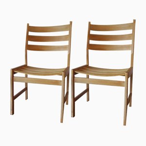 Ash Wide-Seat Dining Chairs by Kurt Østervig for Kp Møbler, 1950s, Set of 2-ED-1811125