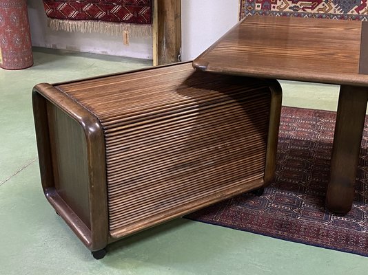 Ash Wood Desk & Mobile Filing Cabinet by Burkhard Vogtherr for Rosenthal, 1970s, Set of 2-QYF-754227