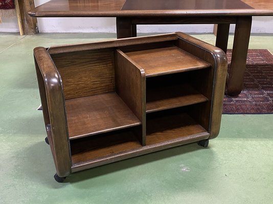 Ash Wood Desk & Mobile Filing Cabinet by Burkhard Vogtherr for Rosenthal, 1970s, Set of 2-QYF-754227