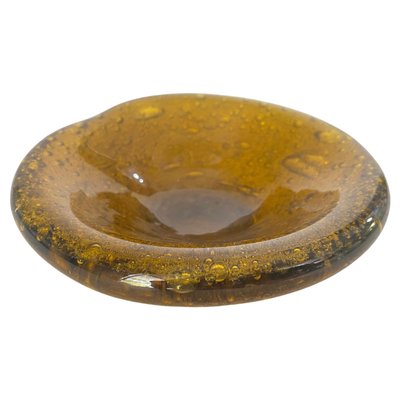 Ashtray in Glass, Bubles Patterns from Biot, France, 1970s-UR-1724386