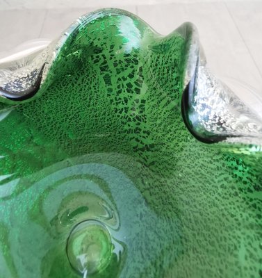 Ashtray in Submerged Green Murano Glass Attributed to Barovier & Toso, Italy, 1970s-ZST-1357448