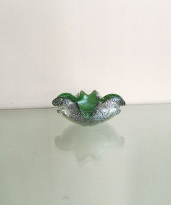 Ashtray in Submerged Green Murano Glass Attributed to Barovier & Toso, Italy, 1970s-ZST-1357448