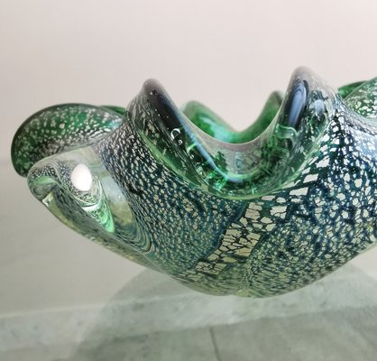 Ashtray in Submerged Green Murano Glass Attributed to Barovier & Toso, Italy, 1970s-ZST-1357448