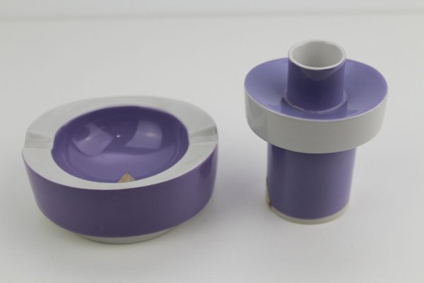 Ashtray with Candlestick by Royal Dux, 1960s, Set of 2-ZWH-799138