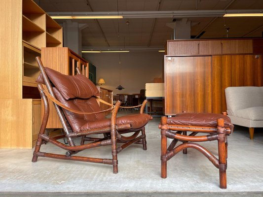 Asian Bamboo Easy Chair, 1950s-WSA-831402