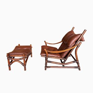 Asian Bamboo Easy Chair, 1950s-WSA-831402