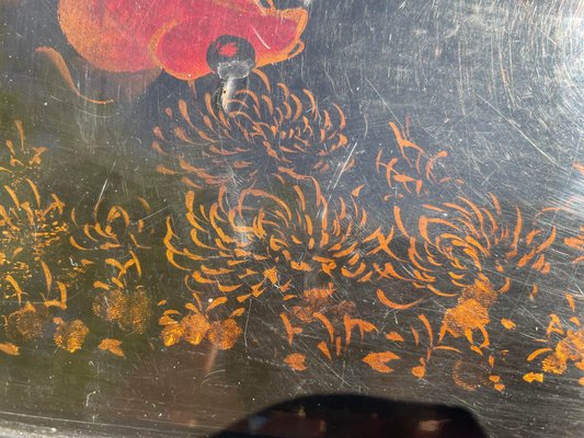 Asian Lacquered Tray With Orange Fish Pattern, Vietnam-UR-1323192