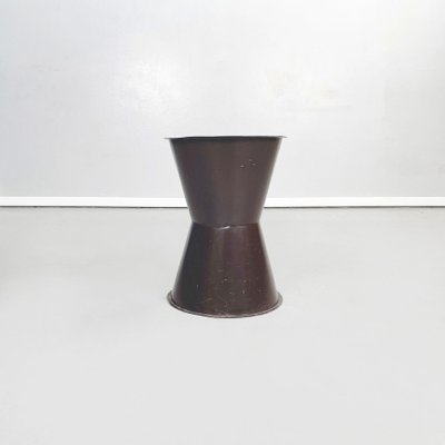 Asian Modern Table and Stools in Brown Metal with Decoration, 1990s, Set of 3-GDD-1363622