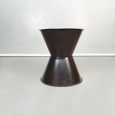 Asian Modern Table and Stools in Brown Metal with Decoration, 1990s, Set of 3-GDD-1363622