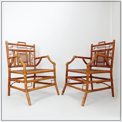 Asian Style Bamboo Armchairs, France, 1962, Set of 2-NYF-2018786