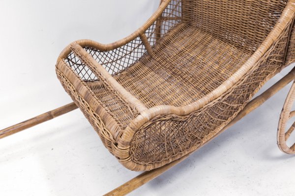 Asian Wicker and Bamboo Rickshaw, Mid-20th Century-RIU-1142210