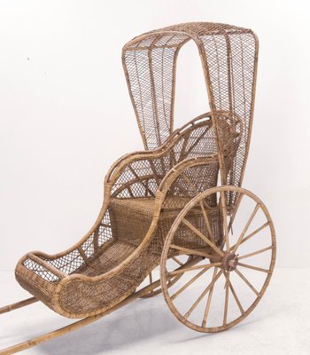 Asian Wicker and Bamboo Rickshaw, Mid-20th Century-RIU-1142210