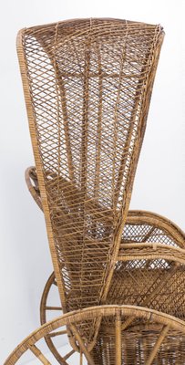 Asian Wicker and Bamboo Rickshaw, Mid-20th Century-RIU-1142210